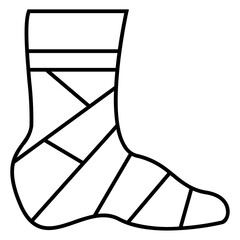 Broken leg in a plaster icon symbol