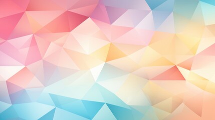 Fototapeta premium Geometric Pastel Triangle Pattern in Light Pink, Soft Yellow, and Pale Blue - Modern and Stylish Digital Illustration Background