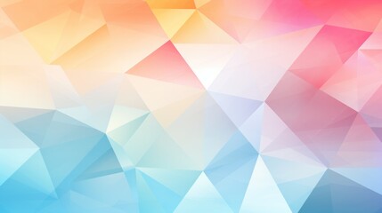 Obraz premium Soft Pastel Geometric Triangle Pattern in Light Pink, Soft Yellow, and Pale Blue - Modern and Fresh Digital Illustration Background