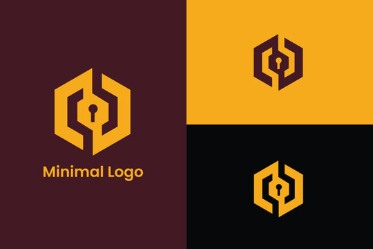 letter CC key lock security protection logo, letter C hexagon home security logo, letter D Clock logo abstract, door lock logo, house lock logo, lock and key logo, Security logo