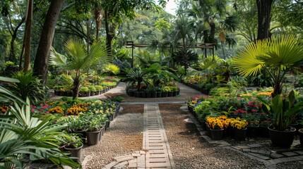 Fototapeta premium Botanical Garden with Plant Collection