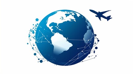 旅客機が飛んでいる地球儀9