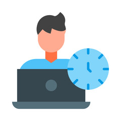 Overtime Flat Icon Design
