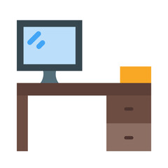 Desk Flat Icon Design