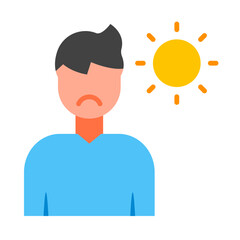 Exhausted Flat Icon Design