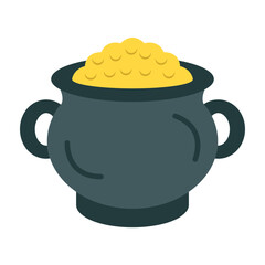 Gold Pot Flat Icon Design