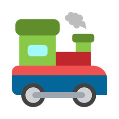 Train Toy Flat Icon Design