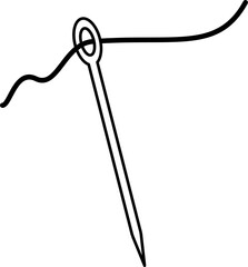 Sewing tool equipment line art for clothing logo or design