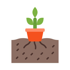 Hydroponics Flat Icon Design
