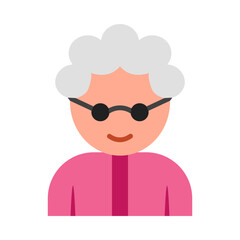 Grandmother Flat Icon Design