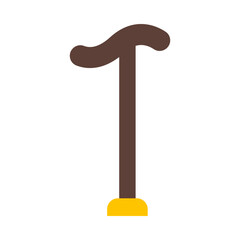 Walking Stick Flat Icon Design