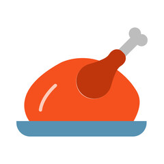 Chicken Flat Icon Design