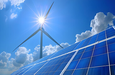 Obraz premium solar panels against sky