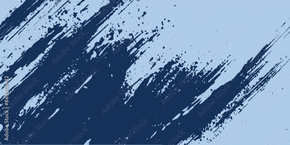 Poster dots halftone yellow and dark blue color pattern gradient grunge texture background. vector grunge