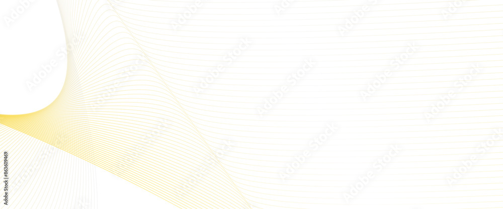 Poster vector gold wavy technology curve lines on transparent background with wave element for design, digi