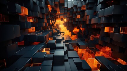Abstract textured geometric shapes futuristic background with cubes