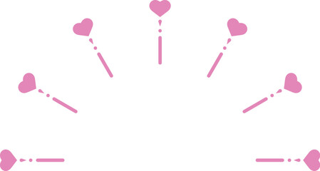 ハート/集中線/飾り/半円/イラスト/素材/ピンク