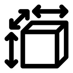 volume, size, scale box, dimension, measure, logistics, box outline icon