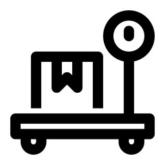 weight scale, weigher, weight balance, scale box, package, logistics outline icon