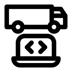 delivery system, transportation system, shipping, delivery, transportation, software outline icon