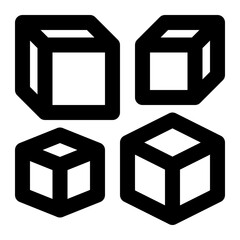 goods, product, logistics, inventory, packaging, boxes outline icon