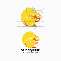 Vector Logo Illustration Squirrel Gradient Colorful Style