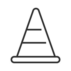 Traffic cones icon outline icon, editable stroke isolated on white background flat vector illustration