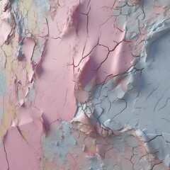 Naklejka premium cracked wall with pink and blue paint