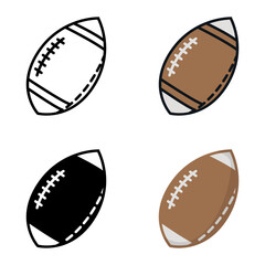 Rugby Ball icon represents the oval-shaped ball used in the sport of rugby for passing, kicking, and scoring.