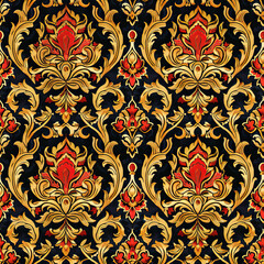 Vintage floral damask seamless pattern for fabric, wallpaper, or decor