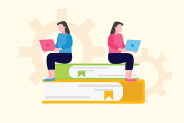 Skill and Training concept. Colored flat vector illustration isolated.