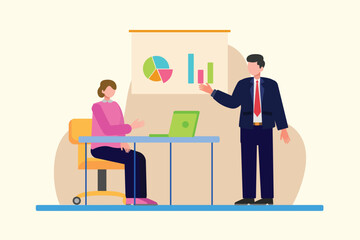 Skill and Training concept. Colored flat vector illustration isolated.