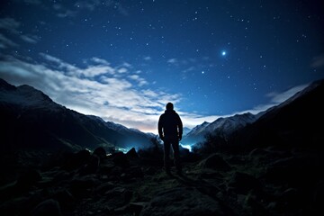 Fototapeta premium Stellar Solitude Hikecore Adventures in Argentina's Vast Night Sky.jpeg