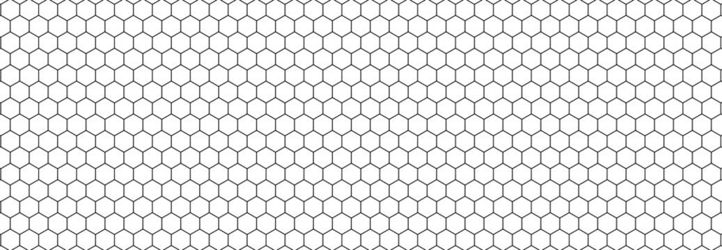 Illustration, vector, Geometry, hexagon, pattern, honeycomb pattern, geometric, overlapping, orderly arrangement background, black and white, banner, website. 