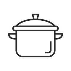 Cooking pan outline icons, editable stroke isolated on white background flat vector illustration