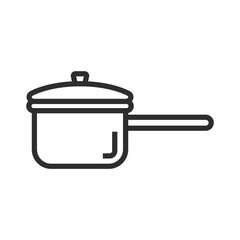 Cooking pan outline icons, editable stroke isolated on white background flat vector illustration