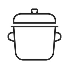 Cooking pan outline icons, editable stroke isolated on white background flat vector illustration