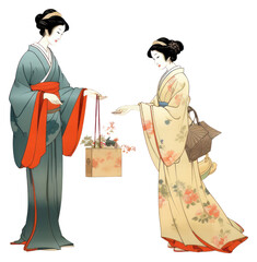 PNG Kimono fashion adult woman.