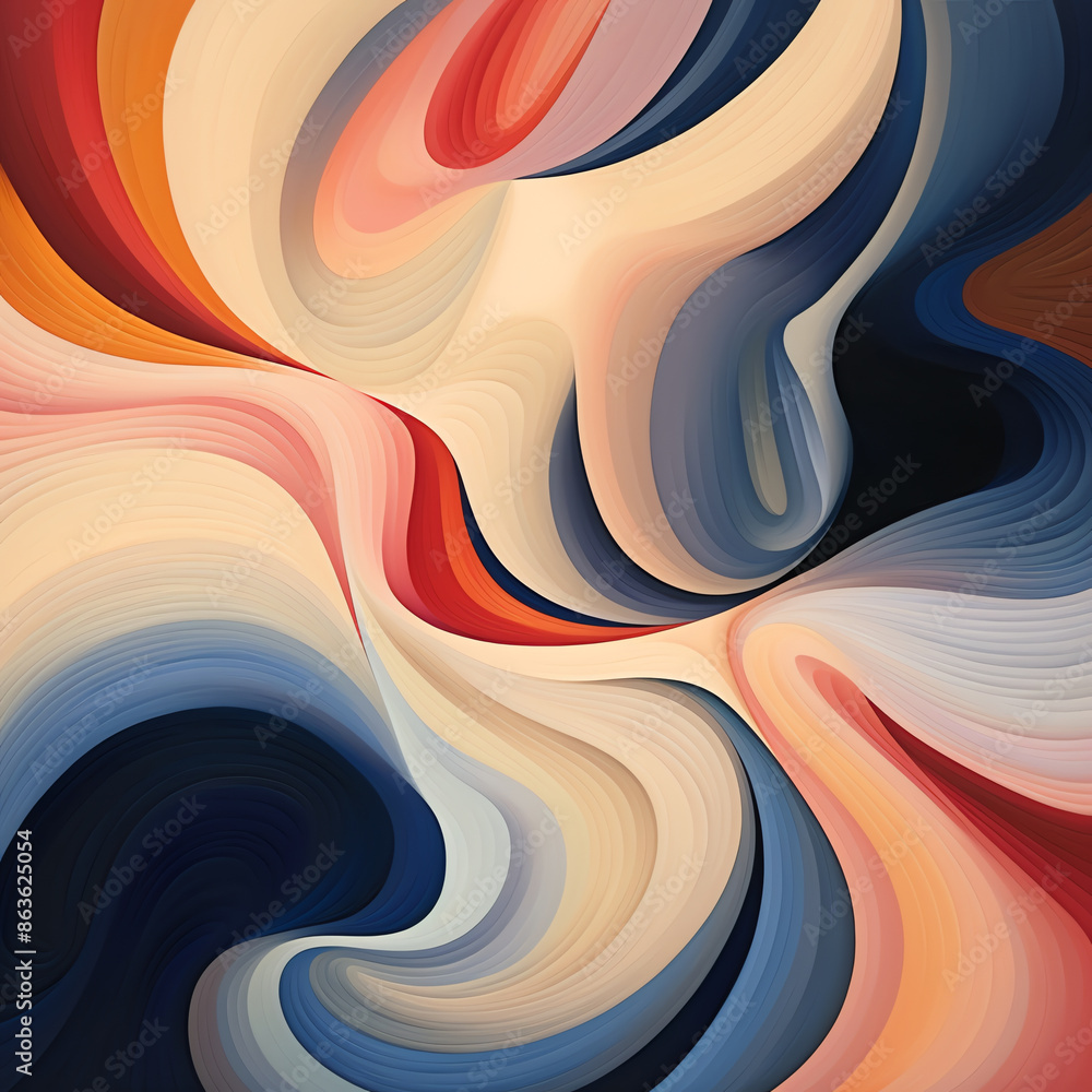 Poster abstract image of a colorful swirly pattern