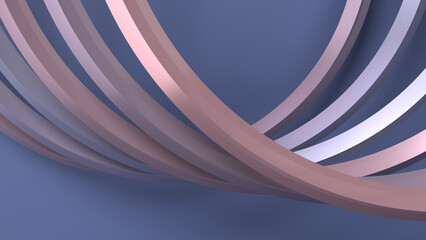 Abstract circular objects on blue background. Simple, minimal, and modern or contemporary graphic art or wallpaper. 3D render	
