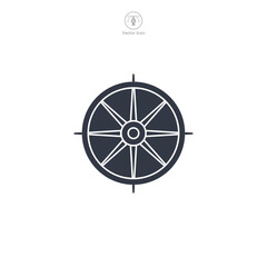 Wheel Icon symbol vector illustration isolated on white background
