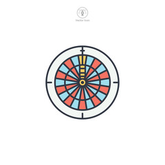 Target Dartboard Icon symbol vector illustration isolated on white background