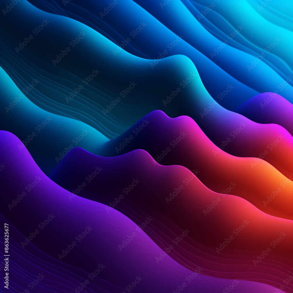 Poster abstract blue red background with a wavy pattern