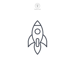 Rocket Icon symbol vector illustration isolated on white background