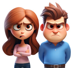 PNG Couple cartoon toy white background.