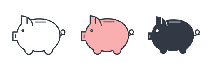 Piggy Bank Icon symbol vector illustration isolated on white background