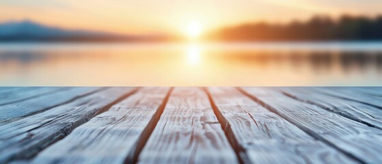Sunset Reflections on a Tranquil Wooden Dock