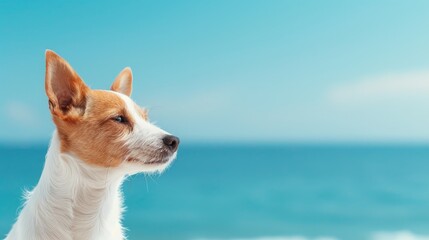 Jack Russell Terrier Enjoying Turquo