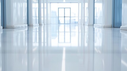 Fototapeta premium Serene Minimalist Hallway Bathed in Sunlight