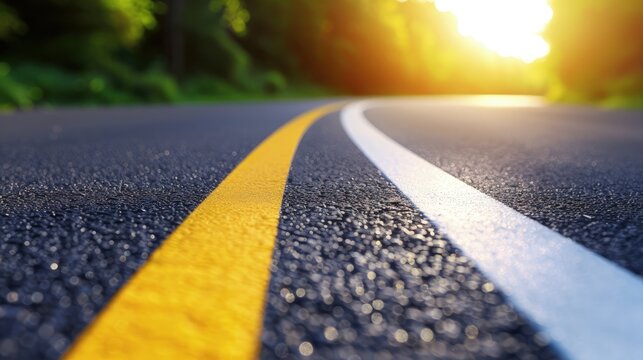 Parallel Road Lines with Rough Surface and Natural Background